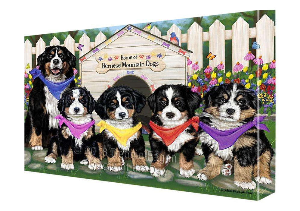 Spring Dog House Bernese Mountain Dogs Canvas Wall Art CVS63862