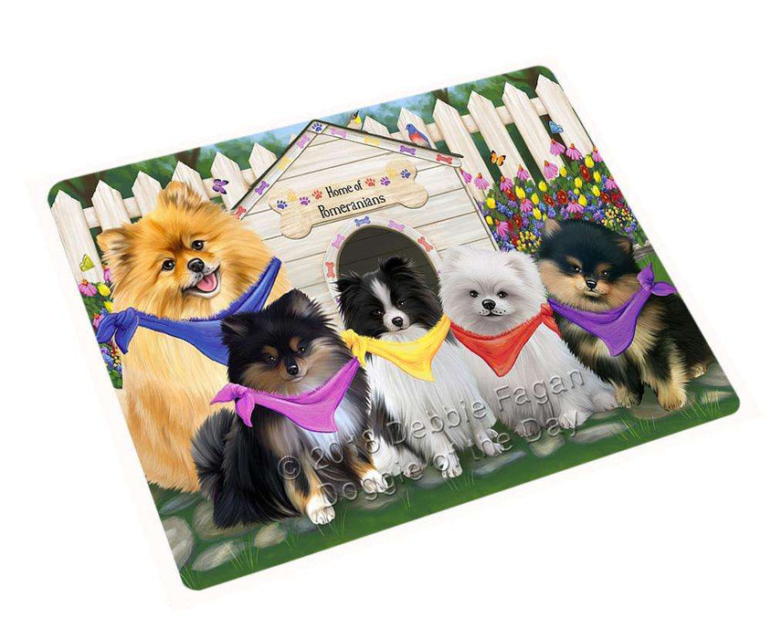 Spring Dog House Pomeranians Dog Cutting Board C54624