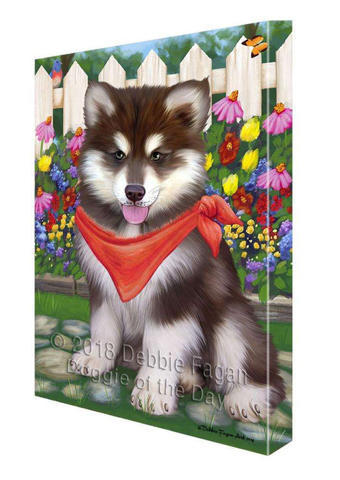 Spring Floral Alaskan Malamute Dog Canvas Wall Art CVS63547
