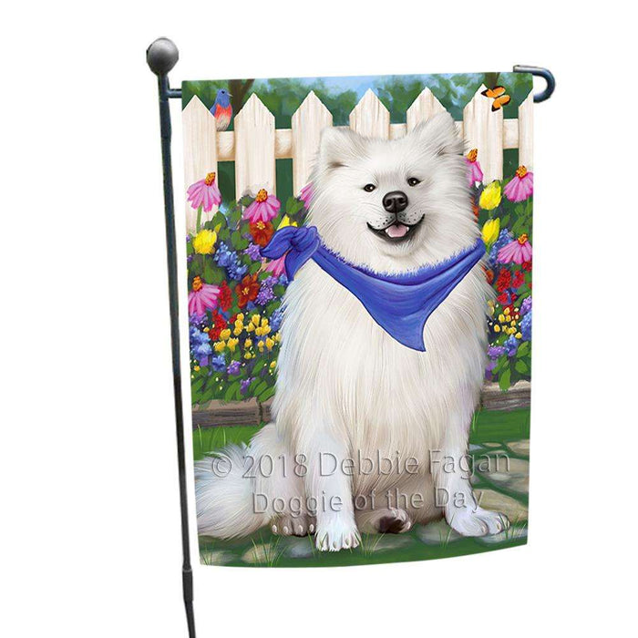 Spring Floral American Eskimo Dog Garden Flag GFLG49587