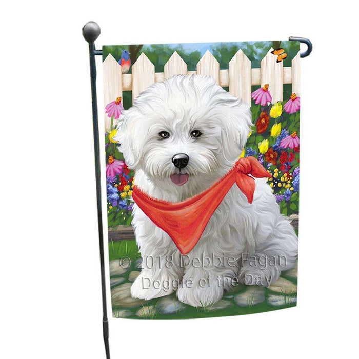 Spring Floral Bichon Frise Dog Garden Flag GFLG49623