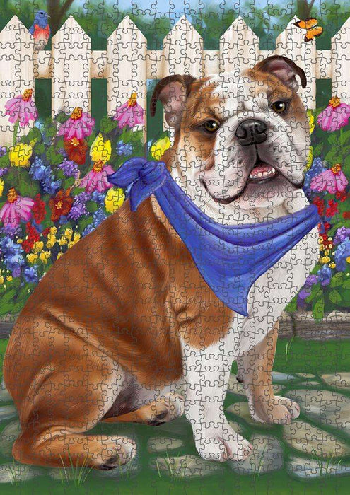 Spring Floral Bulldog Puzzle with Photo Tin PUZL53166