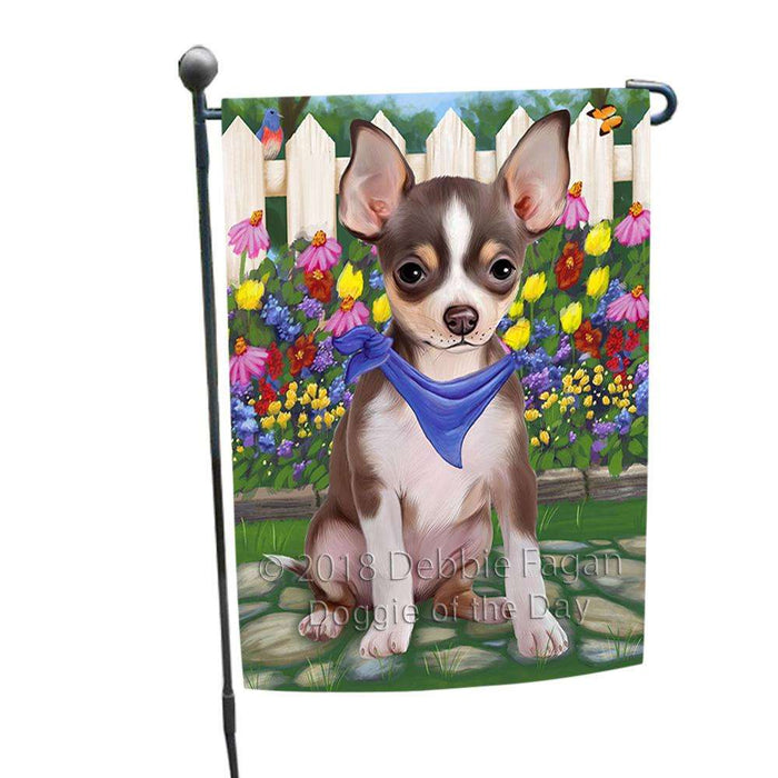 Spring Floral Chihuahua Dog Garden Flag GFLG49678