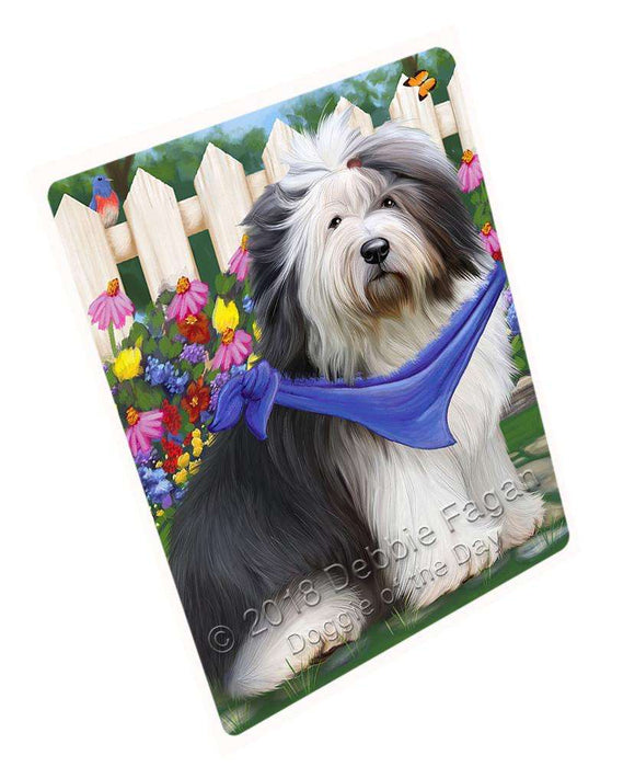 Spring Floral Old English Sheepdog Blanket BLNKT64884