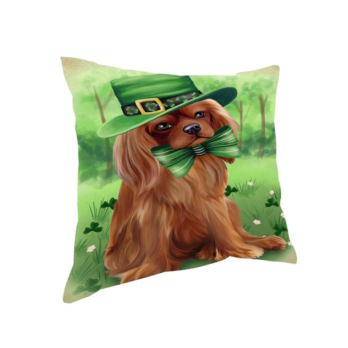 St. Patricks Day Irish Portrait Cavalier King Charles Spaniel Dog Pillow PIL50916