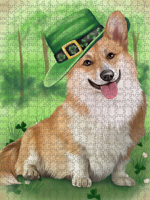 St. Patricks Day Irish Portrait Corgie Dog Puzzle with Photo Tin PUZL50541