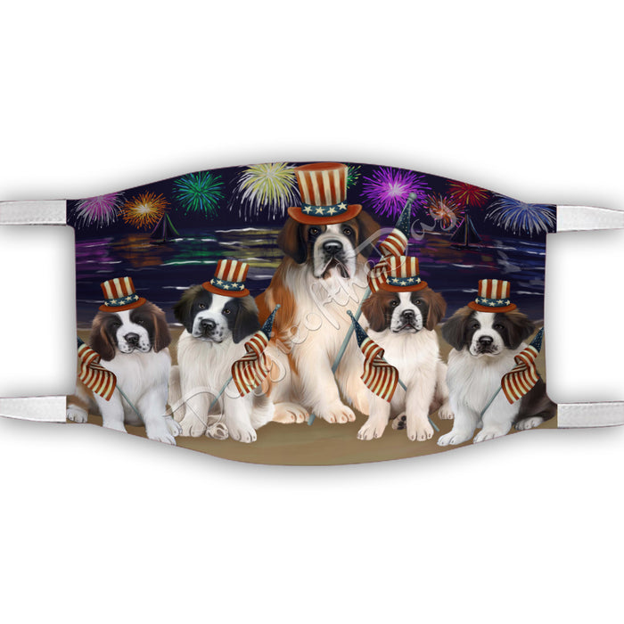 4th of July Independence Day Saint Bernard Dogs Face Mask FM49448