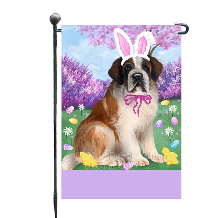 Personalized Easter Holiday Saint Bernard Dog Custom Garden Flags GFLG-DOTD-A59035