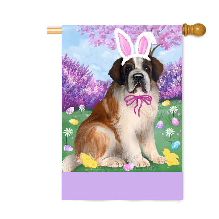 Personalized Easter Holiday Saint Bernard Dog Custom House Flag FLG-DOTD-A59091