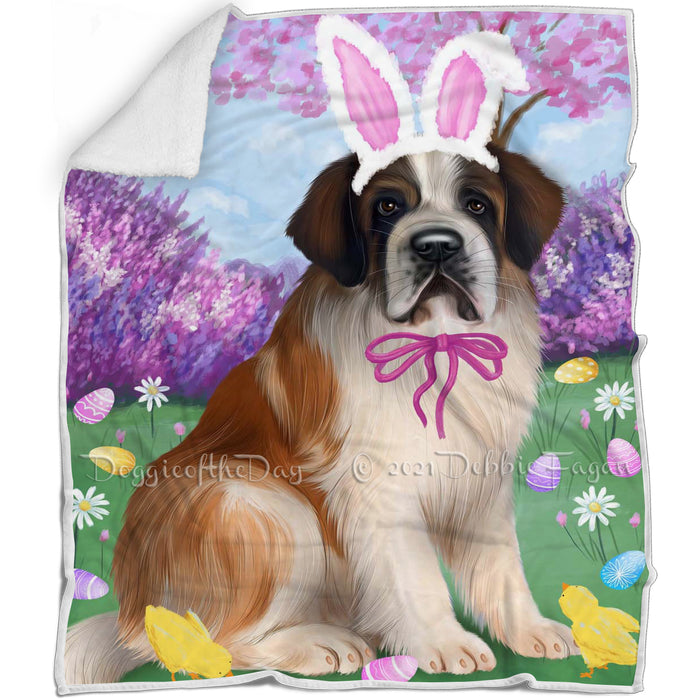Saint Bernard Dog Easter Holiday Blanket BLNKT59961