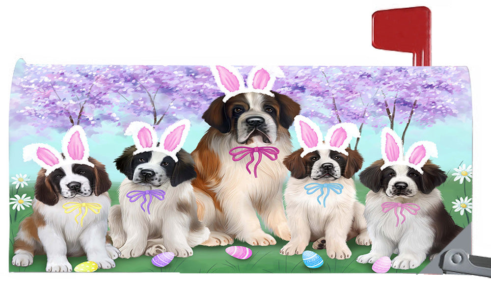 Easter Holidays Saint Bernard Dogs Magnetic Mailbox Cover MBC48424