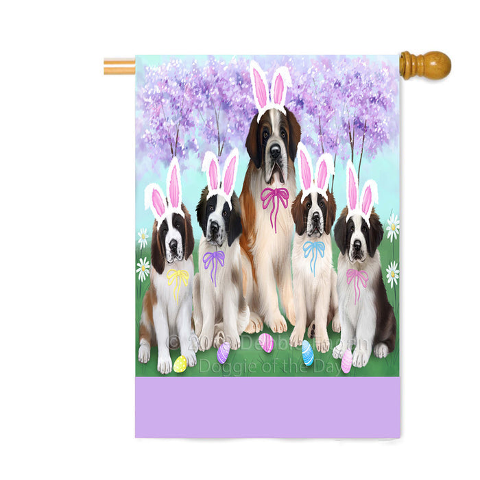 Personalized Easter Holiday Saint Bernard Dogs Custom House Flag FLG-DOTD-A59092