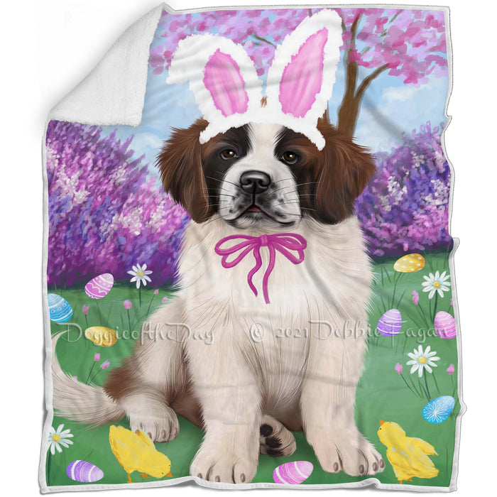 Saint Bernard Dog Easter Holiday Blanket BLNKT59979