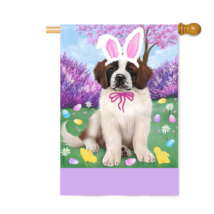 Personalized Easter Holiday Saint Bernard Dog Custom House Flag FLG-DOTD-A59093