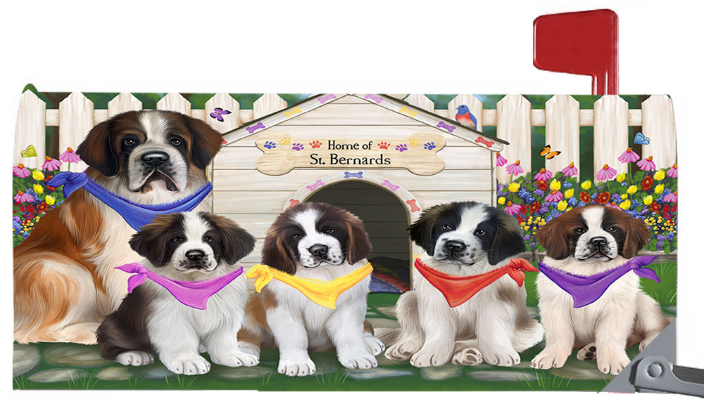 Spring Dog House Saint Bernard Dogs Magnetic Mailbox Cover MBC48680