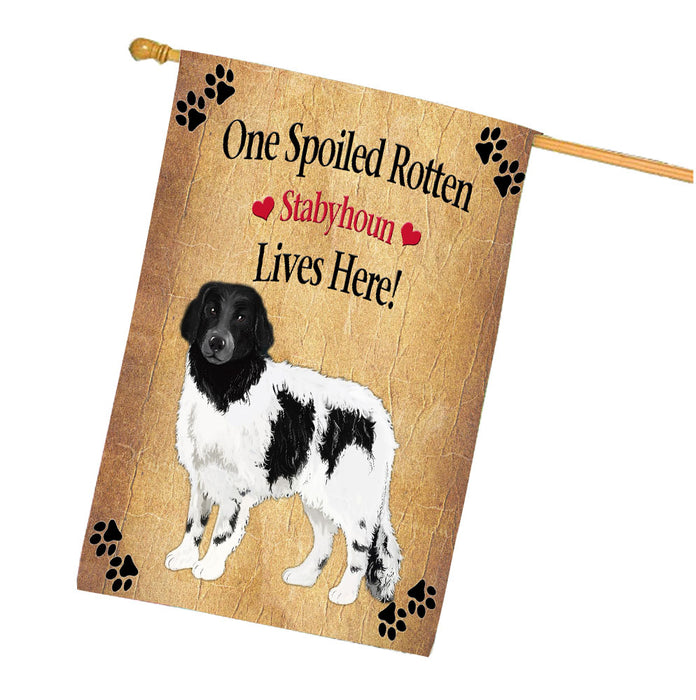 Spoiled Rotten Stabyhoun Dog House Flag Outdoor Decorative Double Sided Pet Portrait Weather Resistant Premium Quality Animal Printed Home Decorative Flags 100% Polyester FLG68530