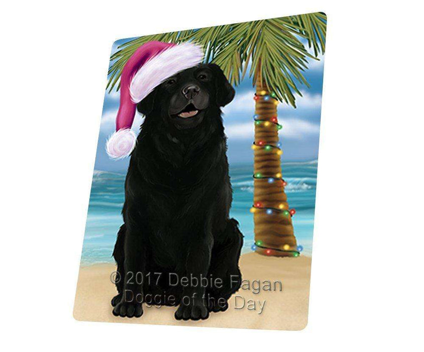 Summertime Happy Holidays Christmas Labrador Dog On Tropical Island Beach Magnet Mini (3.5" x 2") D177
