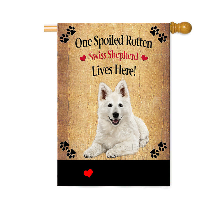 Personalized Spoiled Rotten Swiss Shepherd Dog Custom House Flag FLG-DOTD-A63341