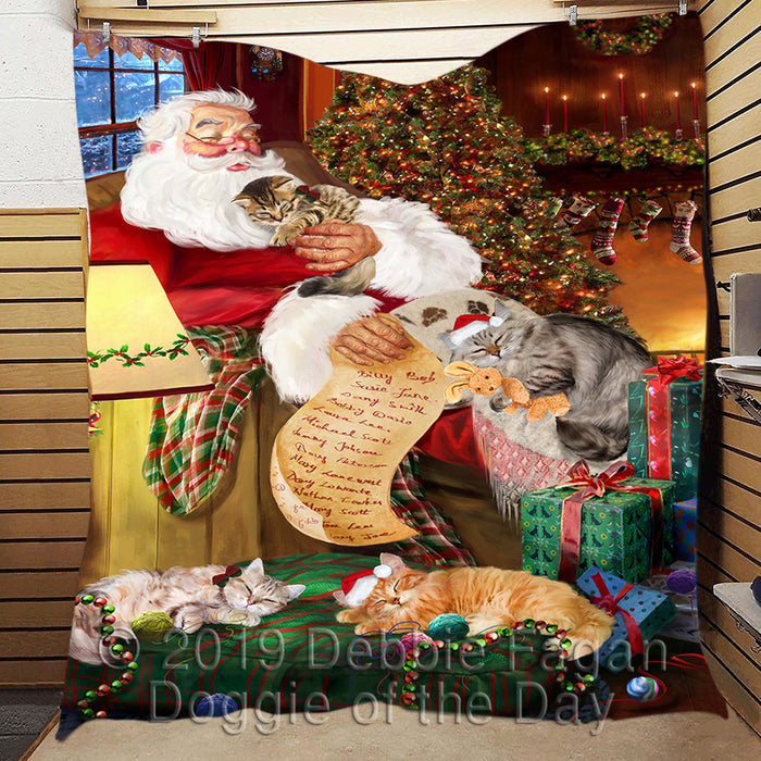 Santa Sleeping with Syberian Cat S Quilt