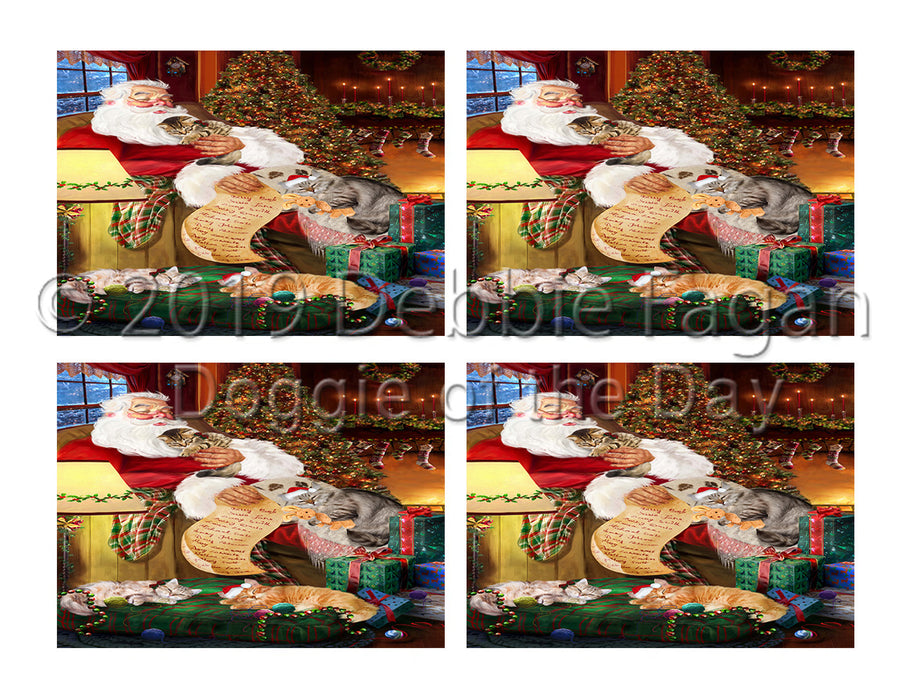 Santa Sleeping with Syberian Cat S Placemat