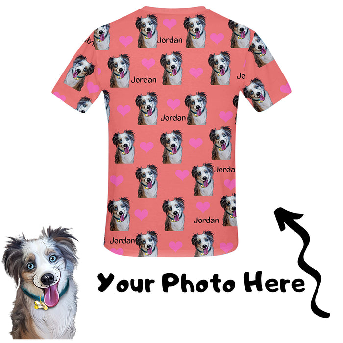 Custom Add Your Photo Here PET Dog Cat Photos on All Over Print Mesh Women's T-shirt
