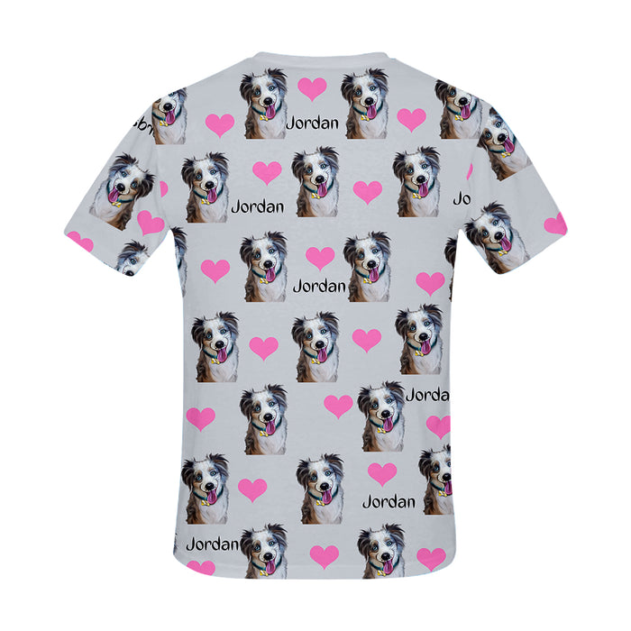 Custom Add Your Photo Here PET Dog Cat Photos on All Over Print Mesh Women's T-shirt