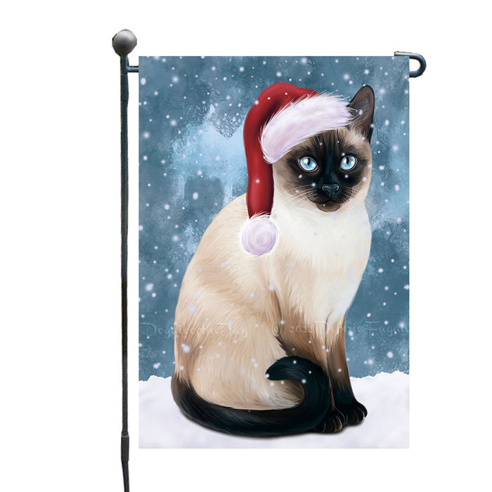 Christmas Let it Snow Thai Siamese Cat Garden Flags Outdoor Decor for Homes and Gardens Double Sided Garden Yard Spring Decorative Vertical Home Flags Garden Porch Lawn Flag for Decorations GFLG68811