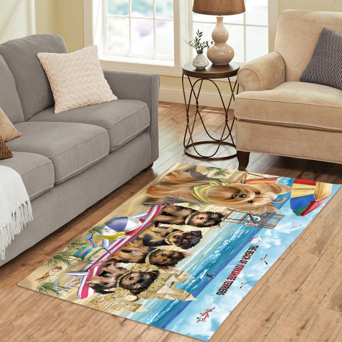 Pet Friendly Beach Yorkshire Terrier Dogs Area Rug