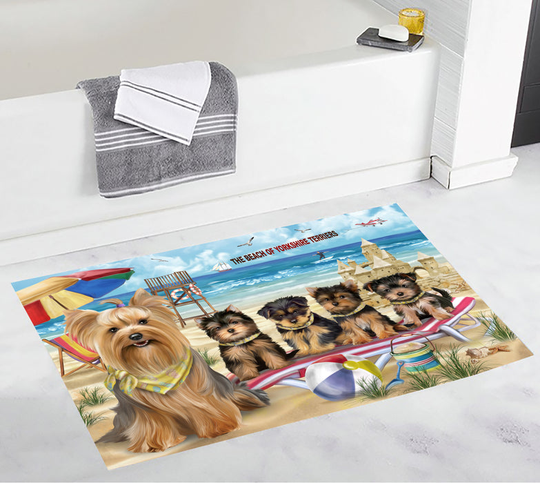 Pet Friendly Beach Yorkshire Terrier Dogs Bath Mat