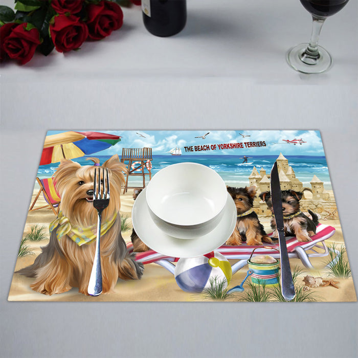 Pet Friendly Beach Yorkshire Terrier Dogs Placemat