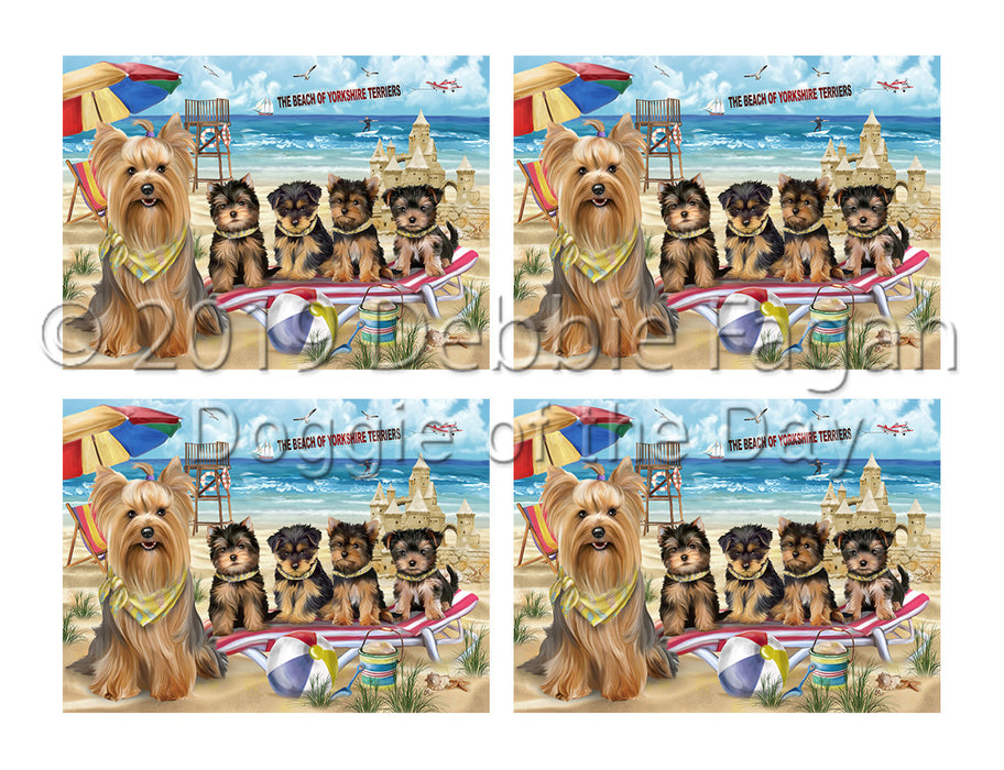 Pet Friendly Beach Yorkshire Terrier Dogs Placemat