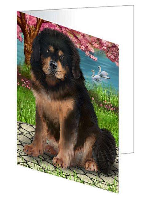 Tibetan Mastiff Dog Handmade Artwork Assorted Pets Greeting Cards and Note Cards with Envelopes for All Occasions and Holiday Seasons GCD68363