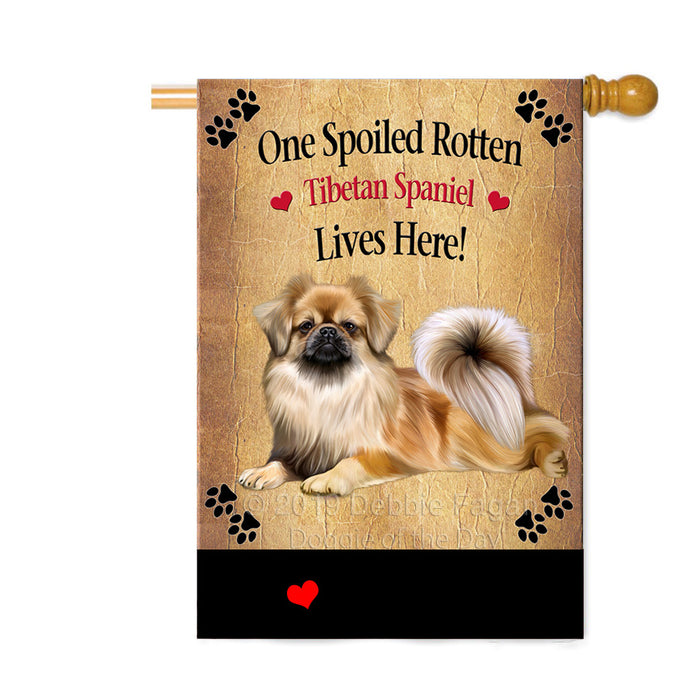 Personalized Spoiled Rotten Tibetan Spaniel Dog Custom House Flag FLG-DOTD-A63350
