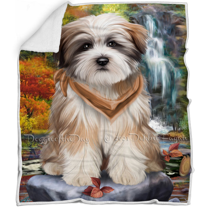 Scenic Waterfall Tibetan Terrier Dog Blanket BLNKT61329