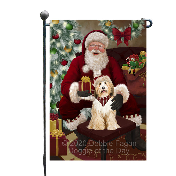 Santa's Christmas Surprise Tibetan Terrier Dog Garden Flag GFLG66789