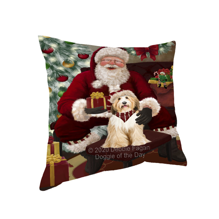 Santa's Christmas Surprise Tibetan Terrier Dog Pillow PIL87376