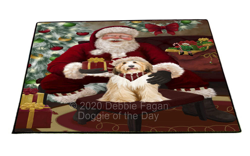 Santa's Christmas Surprise Tibetan Terrier Dog Indoor/Outdoor Welcome Floormat - Premium Quality Washable Anti-Slip Doormat Rug FLMS57592
