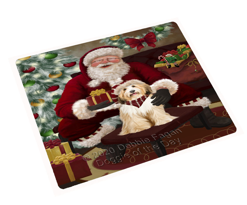 Santa's Christmas Surprise Tibetan Terrier Dog Cutting Board - Easy Grip Non-Slip Dishwasher Safe Chopping Board Vegetables C78772