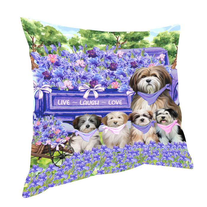 Tibetan Terrier Throw Pillow, Explore a Variety of Custom Designs, Personalized, Cushion for Sofa Couch Bed Pillows, Pet Gift for Dog Lovers