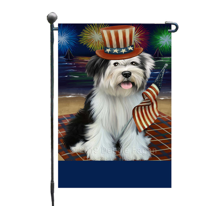 Personalized 4th of July Firework Tibetan Terrier Dog Custom Garden Flags GFLG-DOTD-A58130