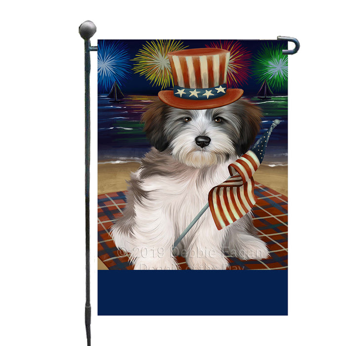 Personalized 4th of July Firework Tibetan Terrier Dog Custom Garden Flags GFLG-DOTD-A58131