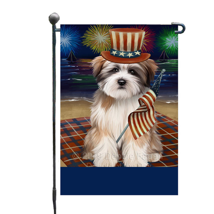 Personalized 4th of July Firework Tibetan Terrier Dog Custom Garden Flags GFLG-DOTD-A58132