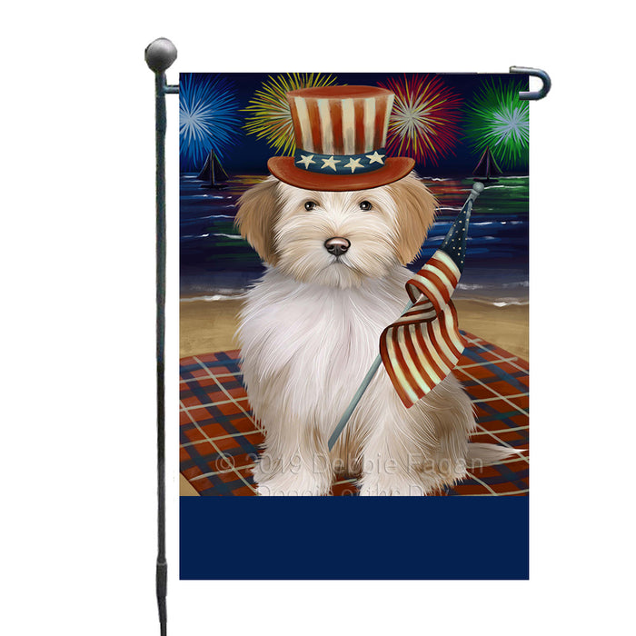 Personalized 4th of July Firework Tibetan Terrier Dog Custom Garden Flags GFLG-DOTD-A58133
