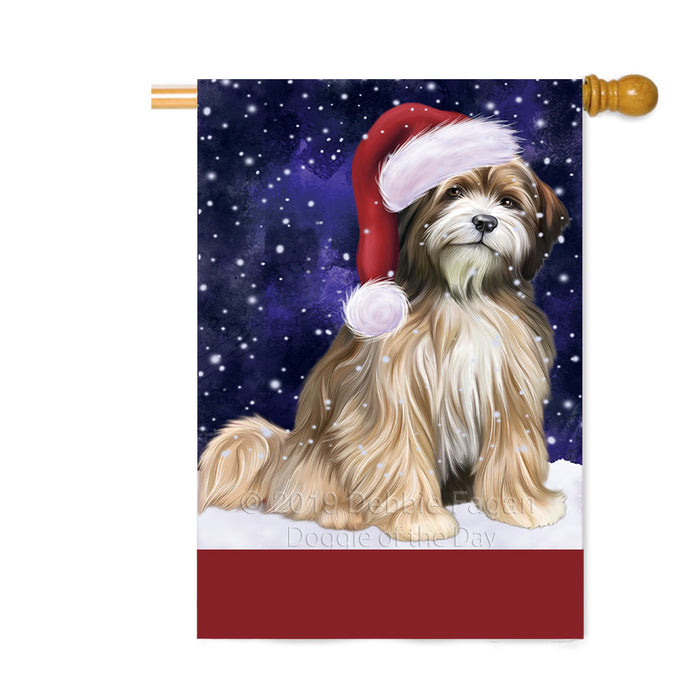 Personalized Let It Snow Happy Holidays Tibetan Terrier Dog Custom House Flag FLG-DOTD-A62524