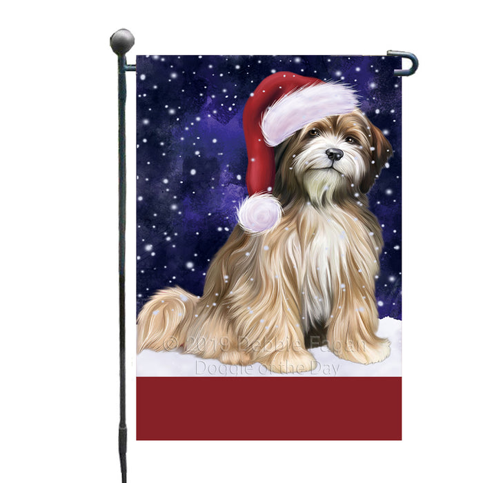 Personalized Let It Snow Happy Holidays Tibetan Terrier Dog Custom Garden Flags GFLG-DOTD-A62468