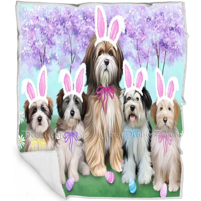 Tibetan Terriers Dog Easter Holiday Blanket BLNKT60321