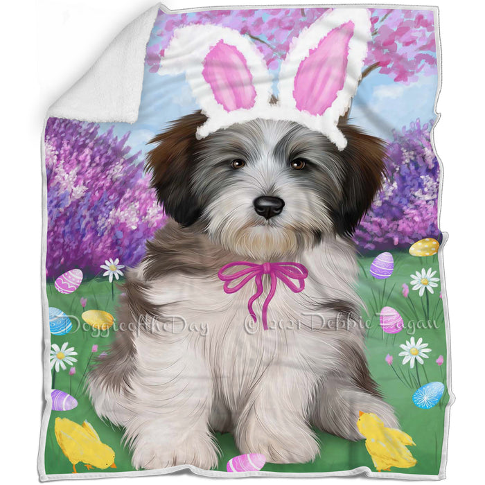 Tibetan Terrier Dog Easter Holiday Blanket BLNKT60330