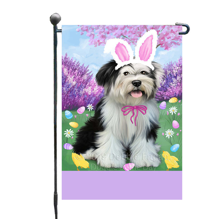 Personalized Easter Holiday Tibetan Terrier Dog Custom Garden Flags GFLG-DOTD-A59041