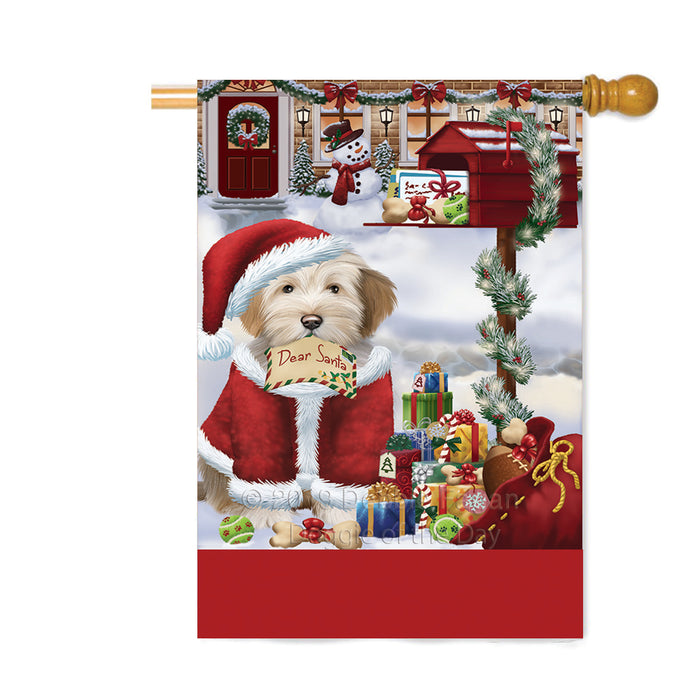 Personalized Happy Holidays Mailbox Tibetan Terrier Dog Christmas Custom House Flag FLG-DOTD-A60033