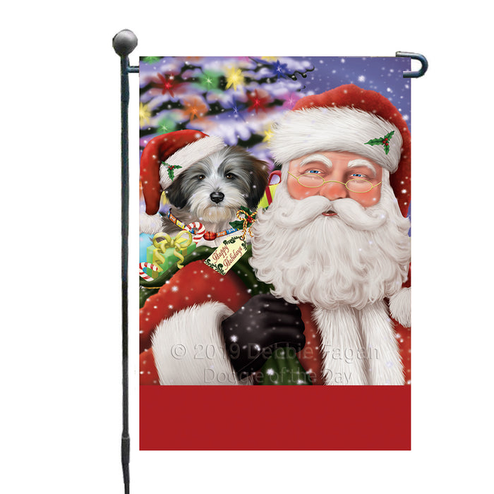 Personalized Santa Carrying Tibetan Terrier Dog and Christmas Presents Custom Garden Flag GFLG63852